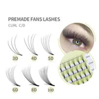 GLAMLASH Colored Lashes Lake Blue/Lavender/Cinnamon/Dark Green/Matcha Grey Individual Natural False Colorful Eyelash Extension