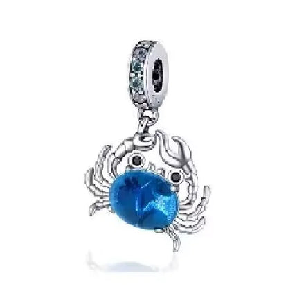 New 925 Silver Octopus crab Charm Bead Sea turtle starfish Seahorse dolphin Pendant Fit Original Bracelet Women DIY Jewelry Gift