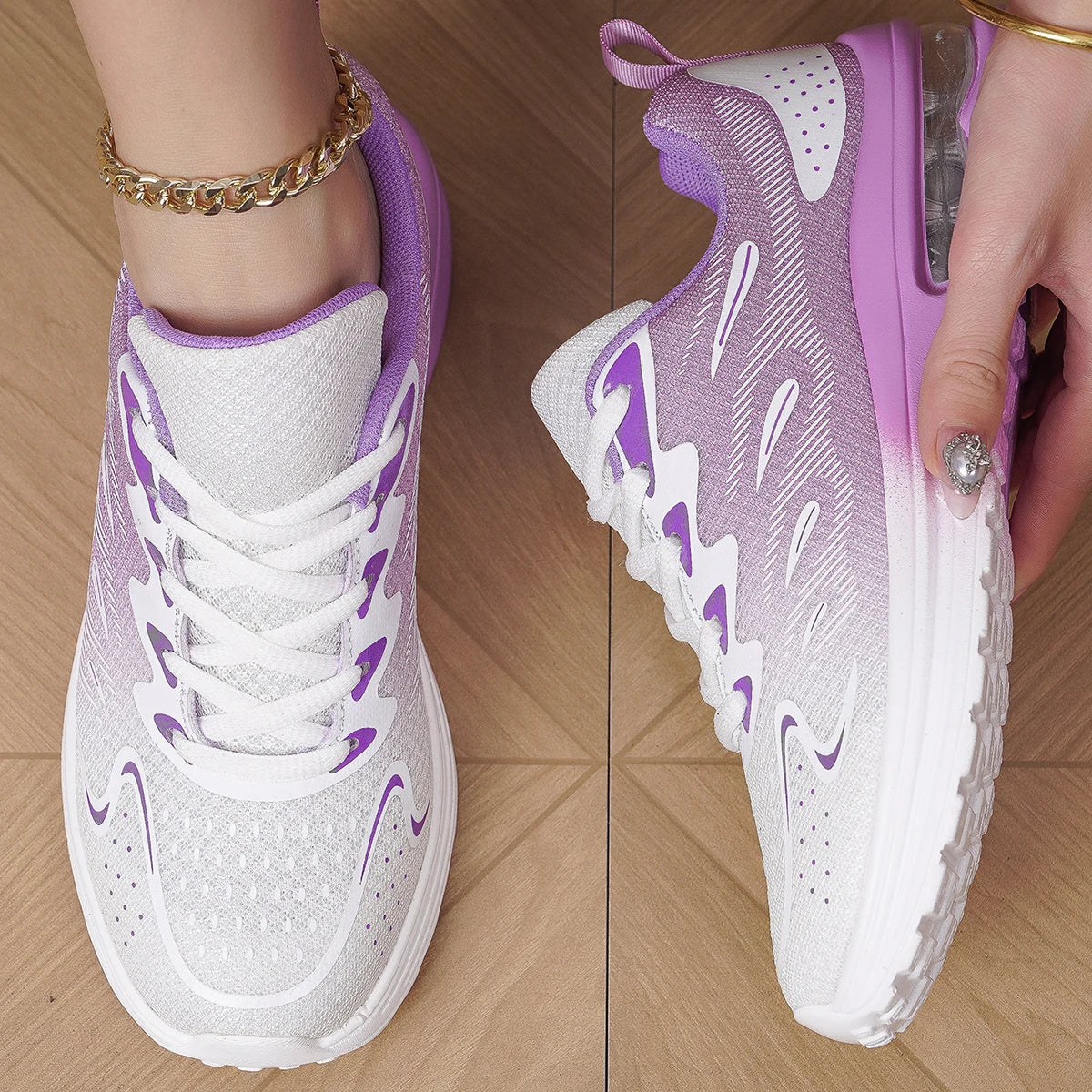 Sneaker Women's Walking Shoes Women's Fashion Air Cushion Mesh Breathable Tennis Sport Shoes