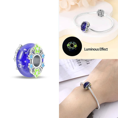 Original 925 Silver Charms Flower Blue Star Green Turtle Glass Beads Fit Bracelet Women DIY Gift Murano Jewelry Accessories