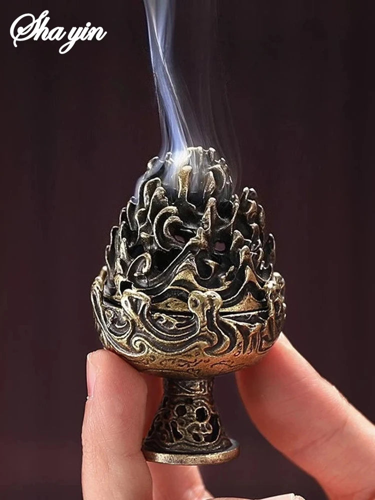Boshan Incense Burner, Tabletop Ornament, Home Office Decor Collectible, Creative Portable Small Home Burner