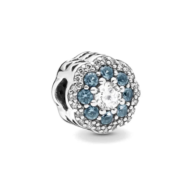 Nuevo colgante de plata 925 compatible con pulsera original, joyas para mujer, serie azul, colgante de pulpo, delfín, búho, camaleón