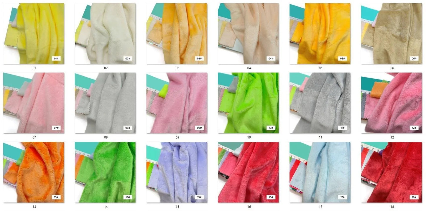 45x50cm 34~66# Plush Fabric For Sewing 5mm Pile Length 100 Polyester Hair Material For Popular Cotton Dolls DIY Handmade Fabric
