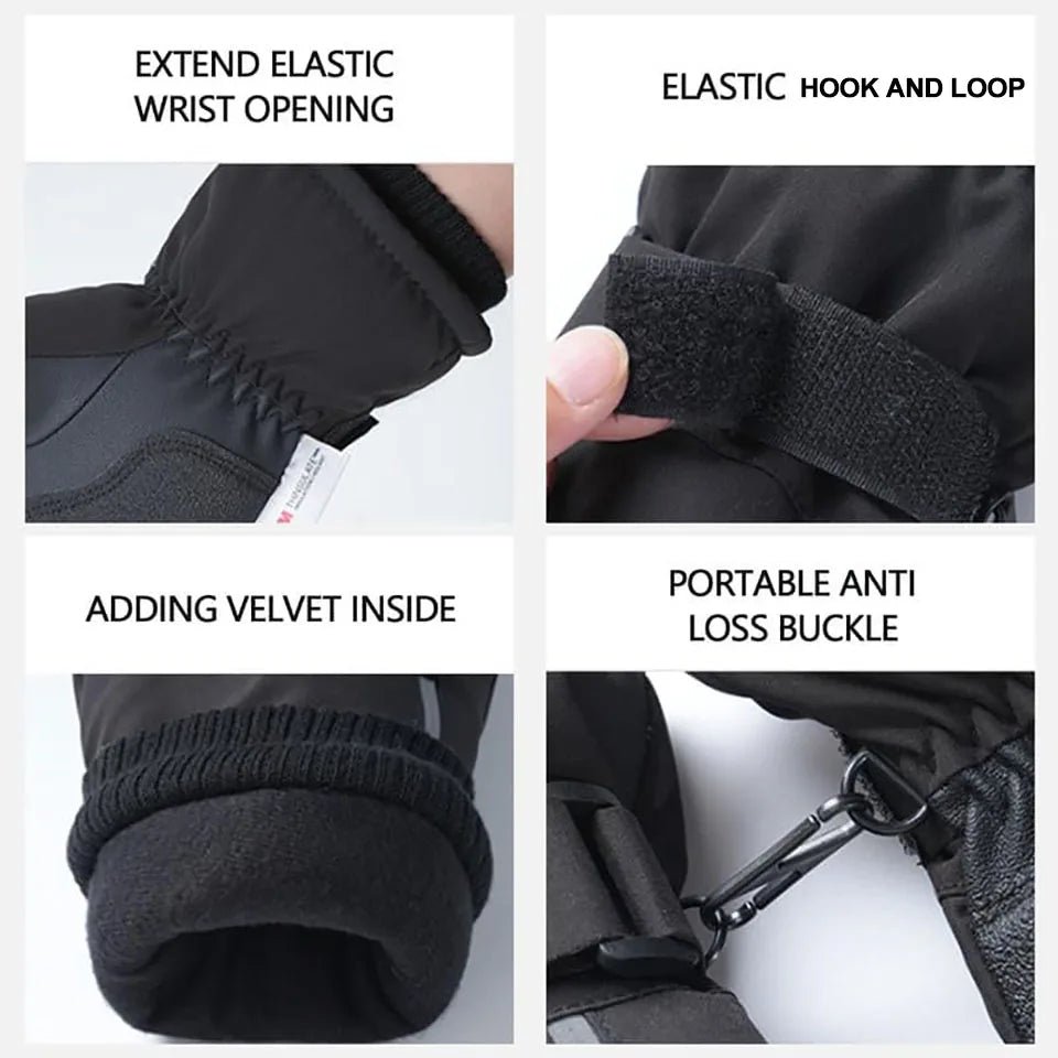 GTUBIKE Winter Warm Gloves for Outdoor Cycling Skiing Thickened Cold-Resistant Gloves Waterproof Touch Screen Camping Equipment