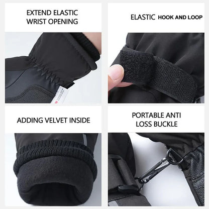 GTUBIKE Winter Warm Gloves for Outdoor Cycling Skiing Thickened Cold-Resistant Gloves Waterproof Touch Screen Camping Equipment