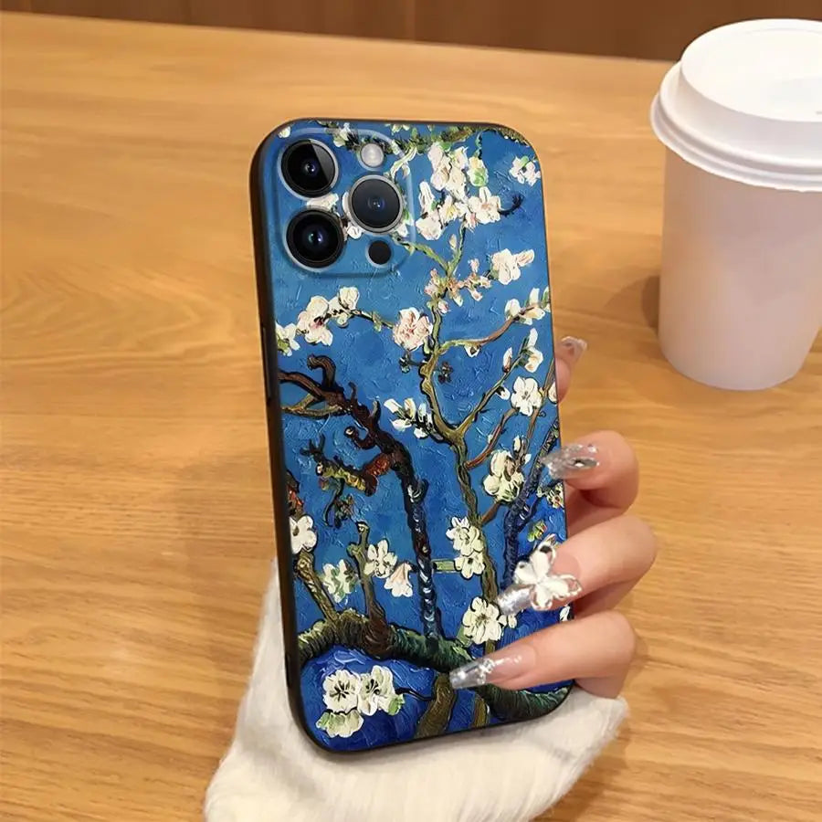 Soft Back Phone Cover Case for iPhone 7 8 12 11 15 Plus X XS XR SE 13 Mini 17 16 Pro Max 14 17Air Van Gogh