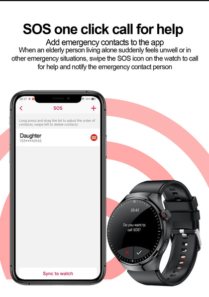 New Nursing Grade Smart Watch, Blood oxygen Blood Lipid Uric Acid ECG+PPG Body Temperature Bluetooth Call Health Smartwatch, Apple Health