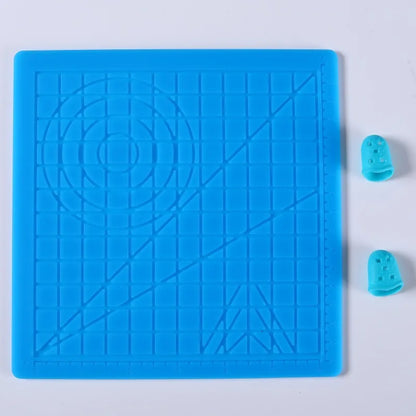 3D Printing Pen Silicone Design Mat with 2 Finger Protectors Template Drawing Tools Silicone Pad Drawing Tools for Kids Adults