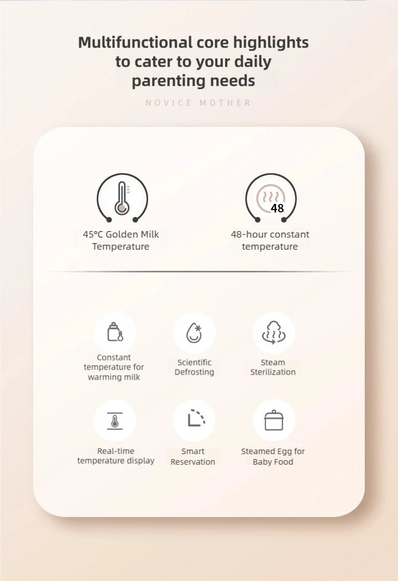 TINSOL Smart Milk Warmer Baby Bottle Thermos Multi-functional Quick Baby Products Breastmilk Warmer Bottle Sterilizer