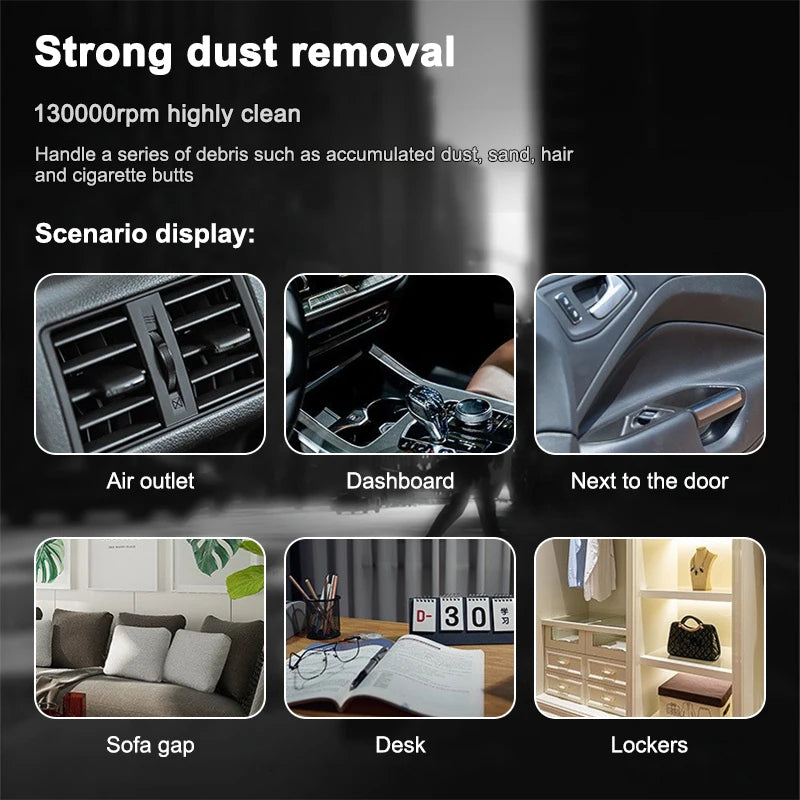 Compressed Air Duster 130000RPM Cordless Mini Turbo Jet Fan Electric 3 Gear Turbo Jet Fan Blower Speed Rechargeable with Light