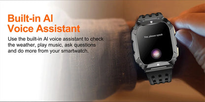 New 1000mAh Battery Smart Watch, 1.95 Inch AMOLED Screen, Men Outdoorsports Watch, IP68 Waterproof Bluetooth Call Sports Smartwatch