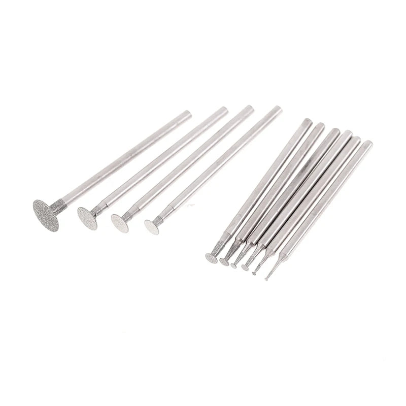10Pcs Dremel Accessories 2.35mm Shank Diamond Mounted Point Grinding Head Stone Jade Carving Polishing Engraving Tools