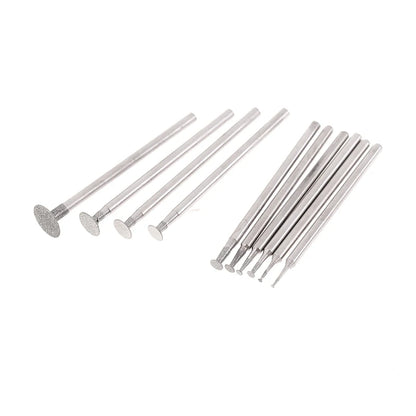 10Pcs Dremel Accessories 2.35mm Shank Diamond Mounted Point Grinding Head Stone Jade Carving Polishing Engraving Tools