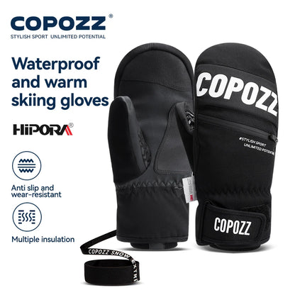 COPOZZ Upgrade Thicken Ski Gloves Winter Men Women 3M Thinsulate Thermal Snowboard Gloves Waterproof Warm Mittens Ski Gloves