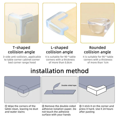 4/8/10/12Pcs Baby Safety Silicone Protector Table Corner Edge Protection Cover Transparent Anti Collision Soft Guard Home Tool