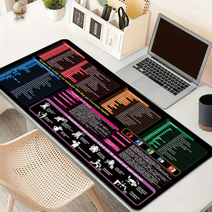Italian Version Excel/Word/Windows/PPT Cheat Sheet Mouse pad, Computer Keyboard Pad for Office Workers Students Office Desk Mat