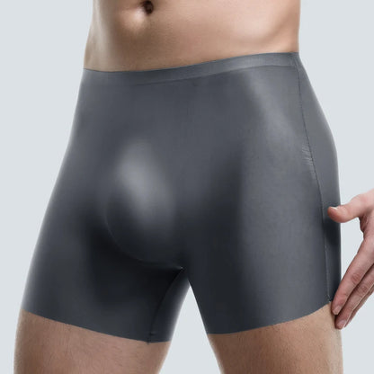 Men's Underwear, Men's 3D Stamping Ice Silk Boxers, Seamless Thin Boxers, Lengthened Sports Summer Shorts