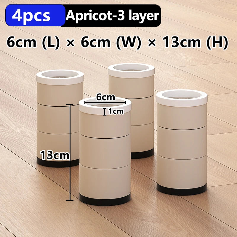 Stackable Furniture Heightening Foot Pads: Table Leg Pads, Coffee Table & Cabinet Base Risers, Bed Leg Heightening Pads