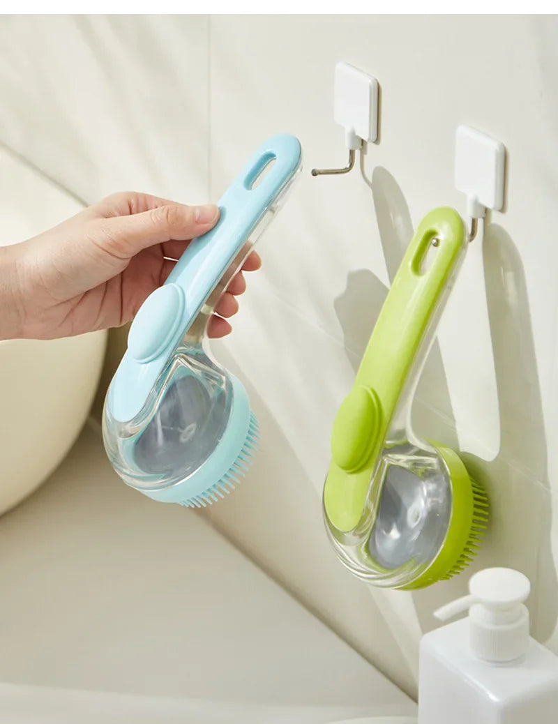 Long Handle Dog Cleaning Brush Soft Silicone Pet Bathing Brush Pet Grooming Comb for Cats Dogs Cat Massage Brush Pet Supplies