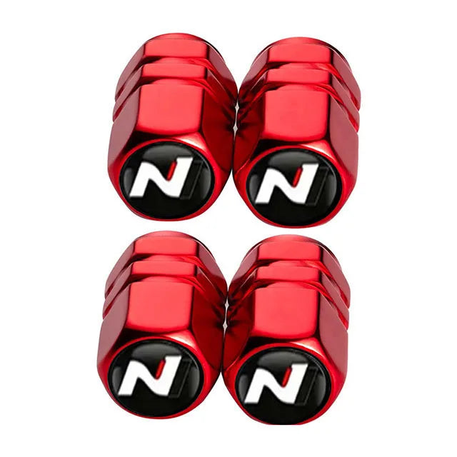 4Pcs Car Wheel Tire Valve Caps Air Stem Covers For N Line Sonata Tucson Azera Elantra Veloster Kona Santa Accessories