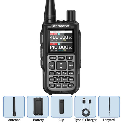 BAOFENG MINI 5 Walkie Talkie Batería 2200mAh Programación Bluetooth por APP Doble PTT Largo Alcance Nuevo Modelo UV-5R MINI Radioaficionado