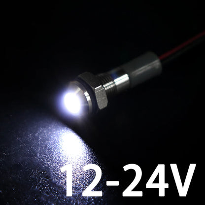 1PC IP65 6mm LED Waterproof Metal Indicator Light Signal Lamp With Wire 5V 12V 24V 220V Red/Yellow/Blue/Green/White Metal Button