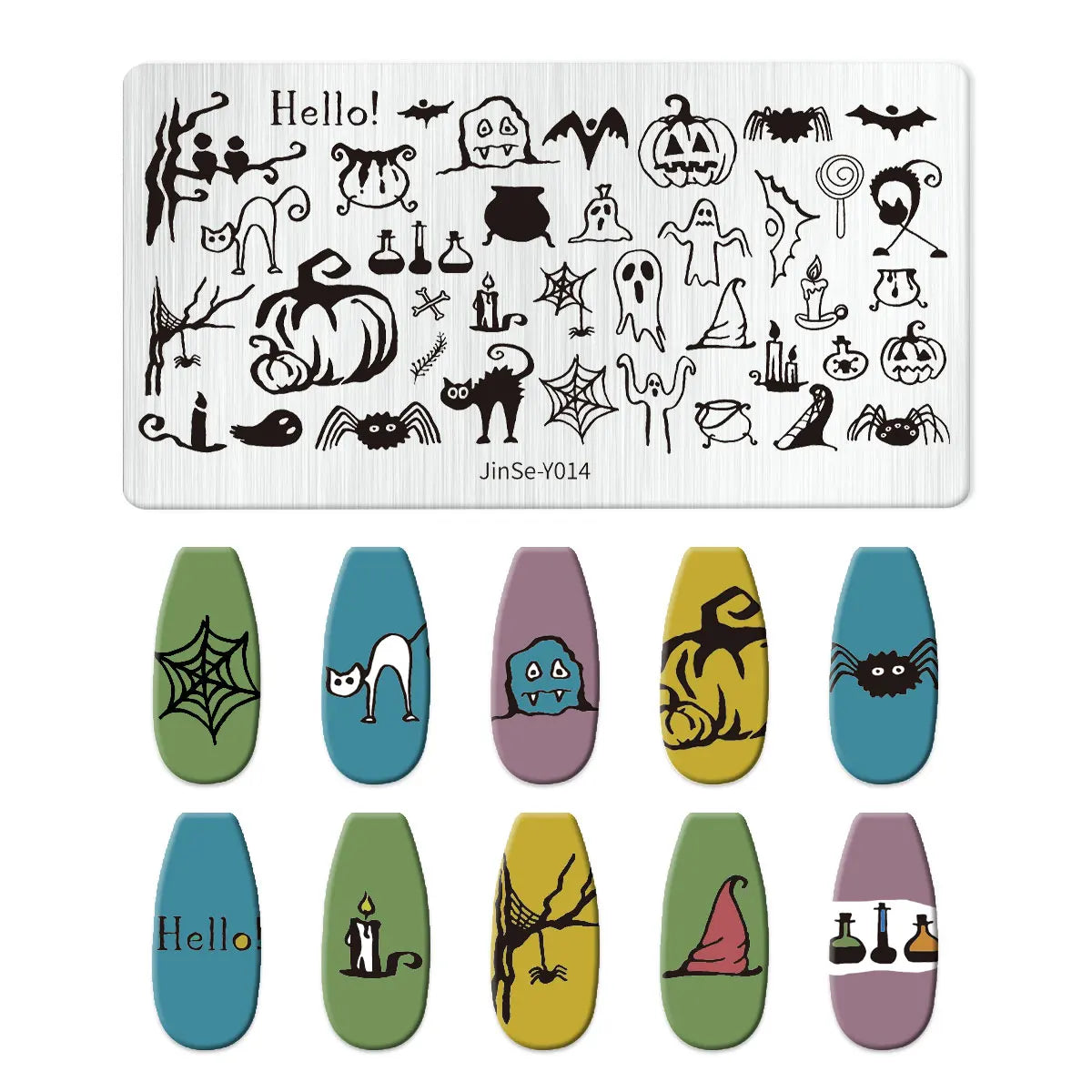 RJ Halloween Nail Stamping Plates, Beautiful zombie Festival Pattern Nail Art Image Plates, Stainless Steel Nail Art Plate Stencil