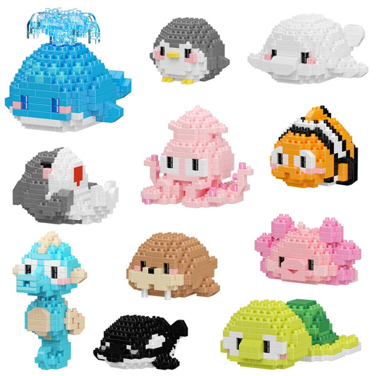 Sea World Series Mini Marine Organism Building Blocks, DIY Toys, Micro Bricks, Animals Toys, Educational Sets Gift Items