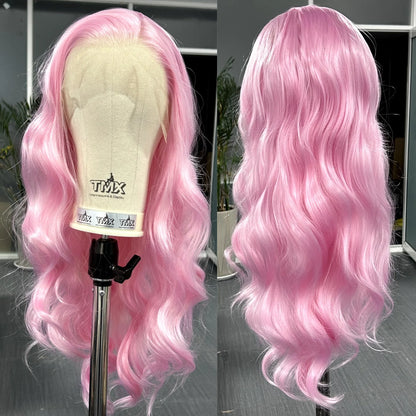 Platinum Blonde Long Wavy Synthetic Wig Free Part Loose Wave Natural Curly 13X4 Lace Front Wigs for Women Daily Party Cosplay