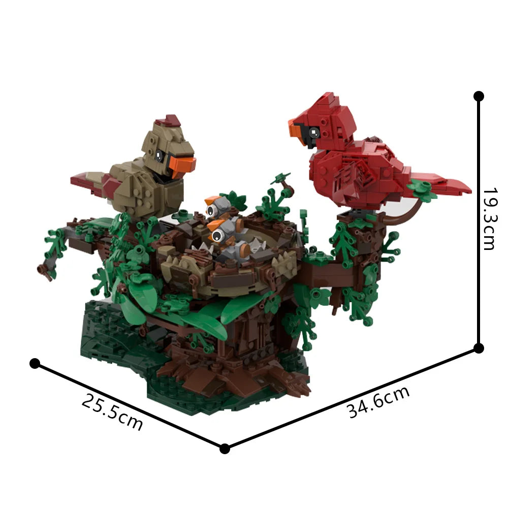 MOC Raven Model Building Blocks Sets Clever Raven Black Bird 3D Home Ornament Brick STEM Toy Adult Valentine's Day Gift