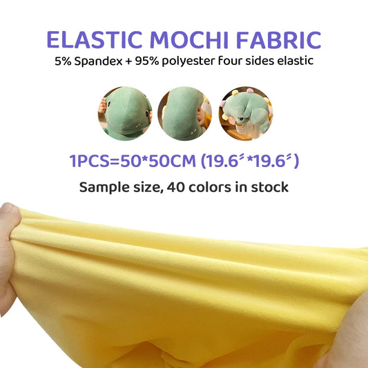 40 Colors 50x50cm Stretch Mochi Smooth Minky Fabric, 95% Polyester 5% Spandex, Four-Way Stretch Plush Fabric for DIY Sewing Toys