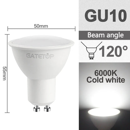8pcs, Led Bulb Lamps, GU10, AC 220V 110V Light Spot Real Power, 3W 5W 6W 7W 8W 9W Warm White Cold White Lampada for Home LEDs Lamp