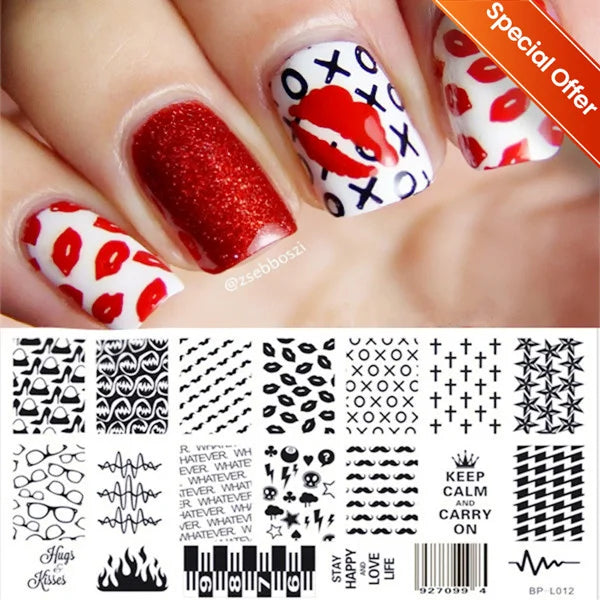 BORN PRETTY Stamping Plate Snowflake Winter Christmas Flower Snakes Design For Nail Polish Printing Template Tools Supplies