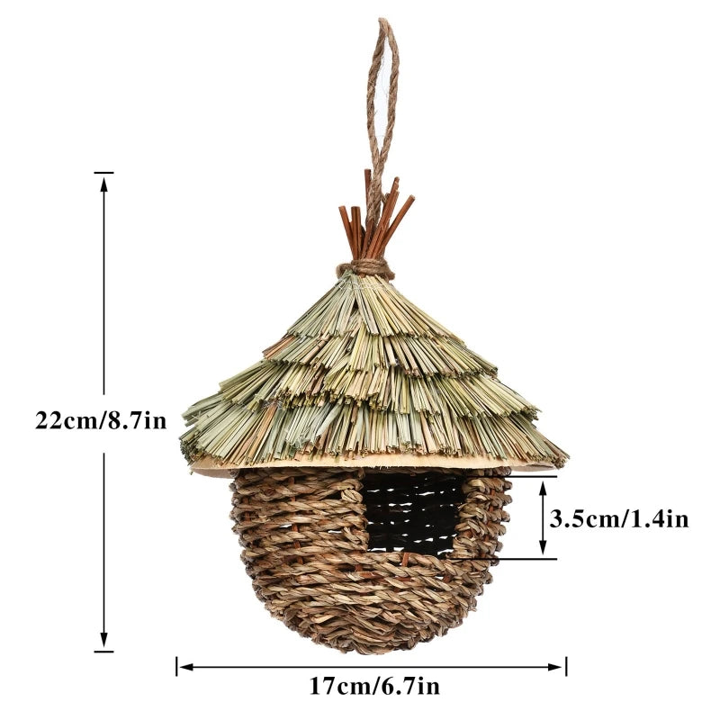17 Styles Birds Nest Bird Cage Natural Grass Egg Cage Bird House Outdoor Decorative Woven Hanging Parrot Nest Houses Pet Bedroom