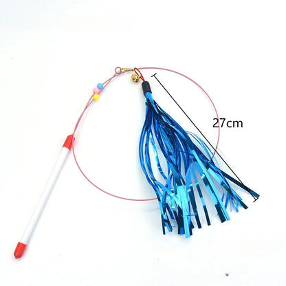Interactive Cat Toy Hands-Free Cat Stick Playing Kitten Playing Teaser Wand Toy Suction Cup Bird/Feather Cat Wand Pet Supplies