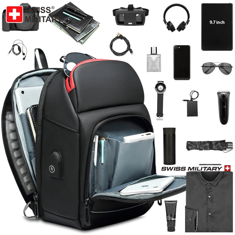 SWISS MILITARY Chest Bag Men's One Shoulder Crossbody Bag Large Capacity Outdoor Sports And Leisure Fashion Small Shoulder Bag