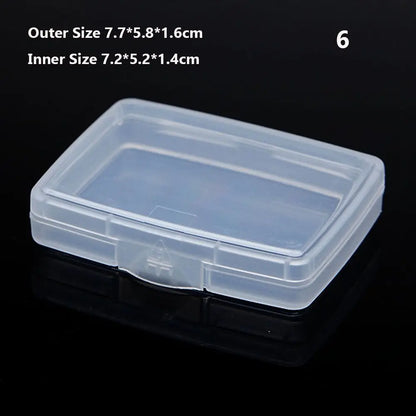 Various Shapes Plastic Transparent Storage Box, Small Items Sundries Organizer Case, Jewelry Earrings Rings Beads Container Tools