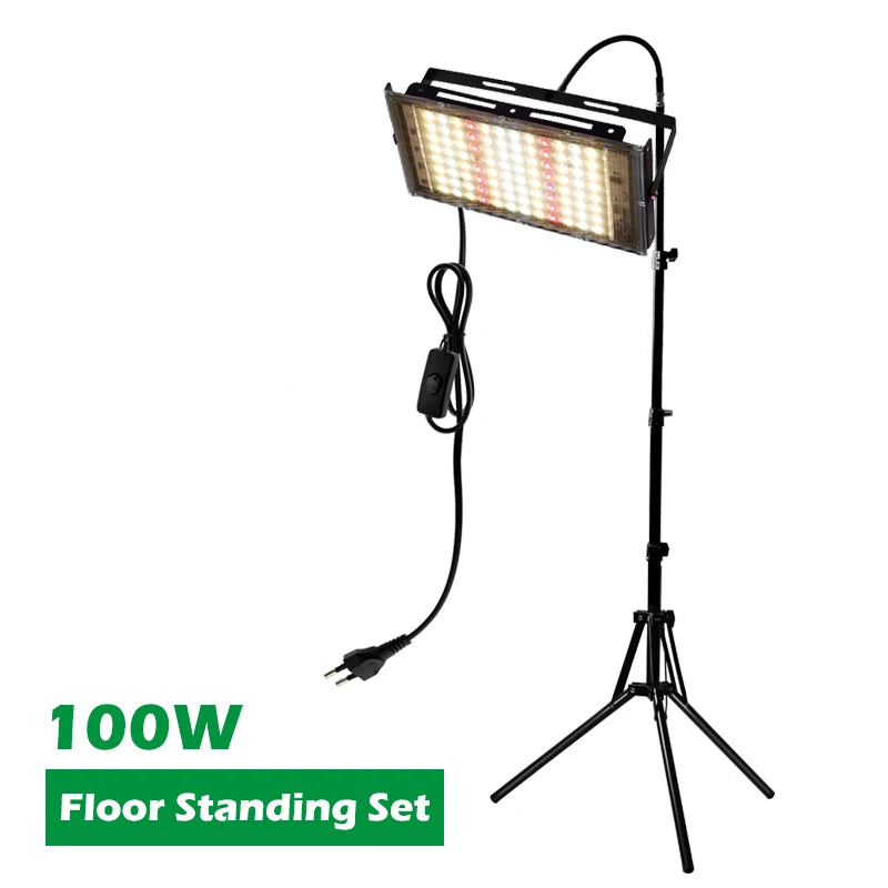 AC220V LED Plant Grow Light 50W/100W Phyto Lamp Full Spectrum Growing Lights with Bracket Adjustable Tripod for Seeds Veg Flower