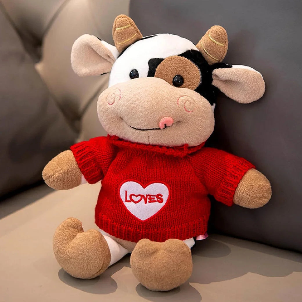 Hot Toys Cute Cow Doll Little Cow Plush Toy Chinese Zodiac Cow Doll Cloth Doll New Year's Gift Girl's Birthday Gift