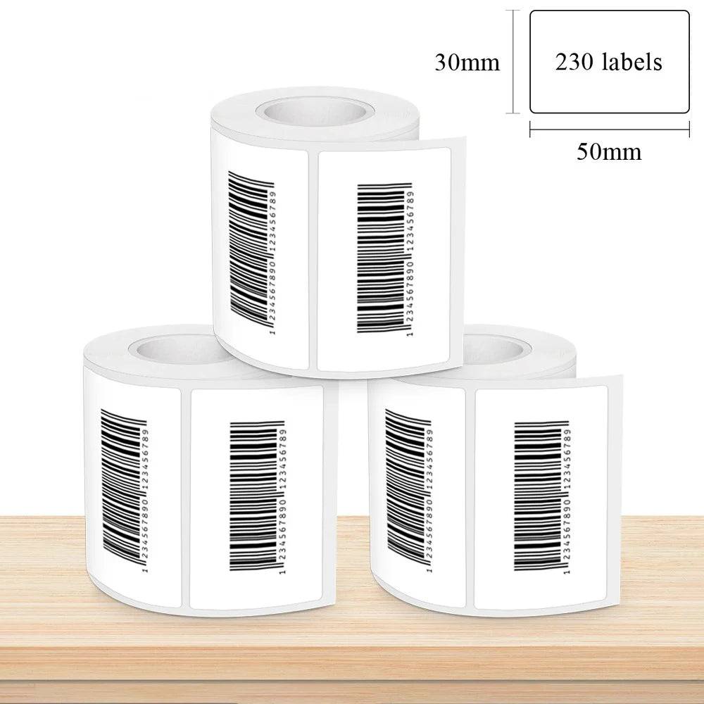 Marklife X2 Thermal Label Sticker Paper Printable White 40-50mm Width Clothing Tag Commodity Price Food Self-Adhesive Tape