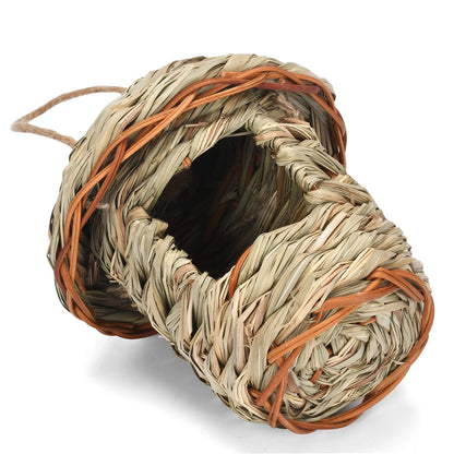 Outdoor Ecological Handmade Straw Parrot Bird Nest Creative Birdcage Ornament Supplies Garden Decoration Birdhouse Pastoral Style