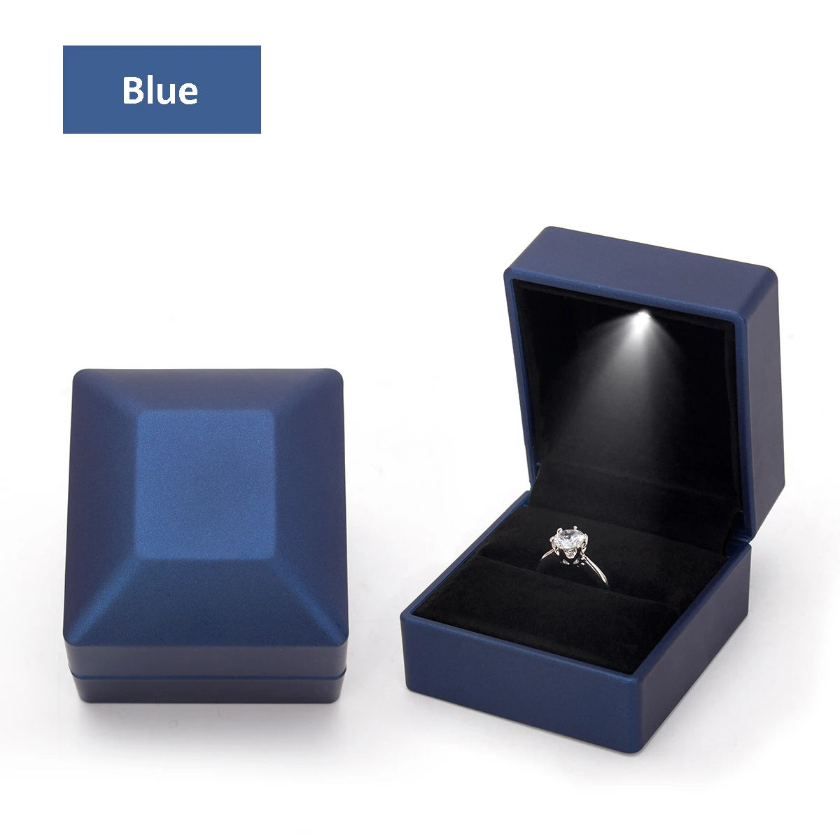 LED Jewelry Ring Box with Light Luxury Crown Earrings Pendant Storage Display Proposal Wedding Gift Box Jewelry Organizer Box