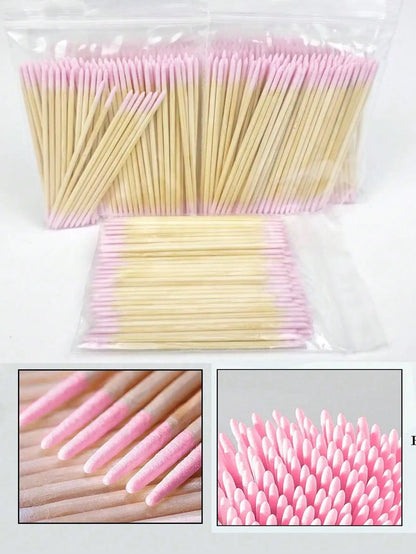 100/300/500/700/900Pcs Double-Tipped Cotton Swabs, for Tattooed Eyebrows, Beauty Makeup Tools for Wiping, Nail Polish Wiping