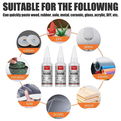 10pcs Super Adhesive 502 Transparent Adhesive, suitable for DIY toys, handicrafts, shoes, paper, wood, plastic, and everyday quick repairs