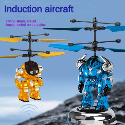Intelligent Sensing Aircraft Mech Warrior Flying Robot Luminous Suspension Gesture Sensing Flying Ball
