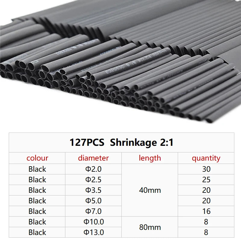Thermoresistant Tube heat shrink tubing kit, Termoretractil Heat shrink tube Assorted Pack, diy insulation for cables shrink wrap