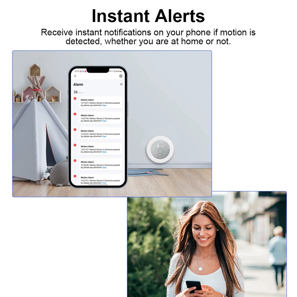 EWelink Zigbee With/Without a Stand PIR Motion Sensor, Human Body Infrared Detector, Security Alarm Sensor Works With APP