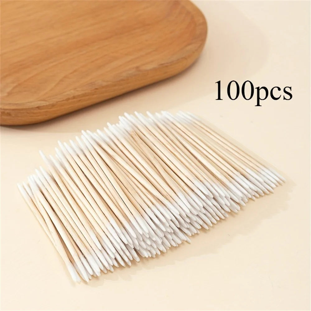 100/300/500/700/900Pcs Double-Tipped Cotton Swabs, for Tattooed Eyebrows, Beauty Makeup Tools for Wiping, Nail Polish Wiping
