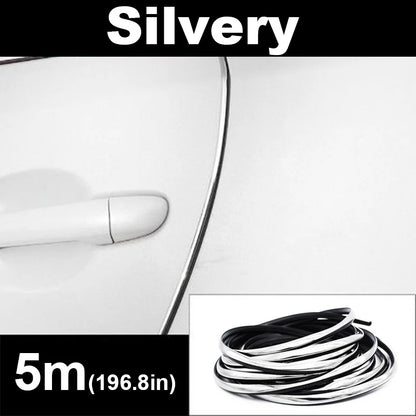 2/5/10M Car Door Edge Scratch Protector DIY Trim Strips Guard Cover Strip Roll Chrome Styling Moulding Trim Strip