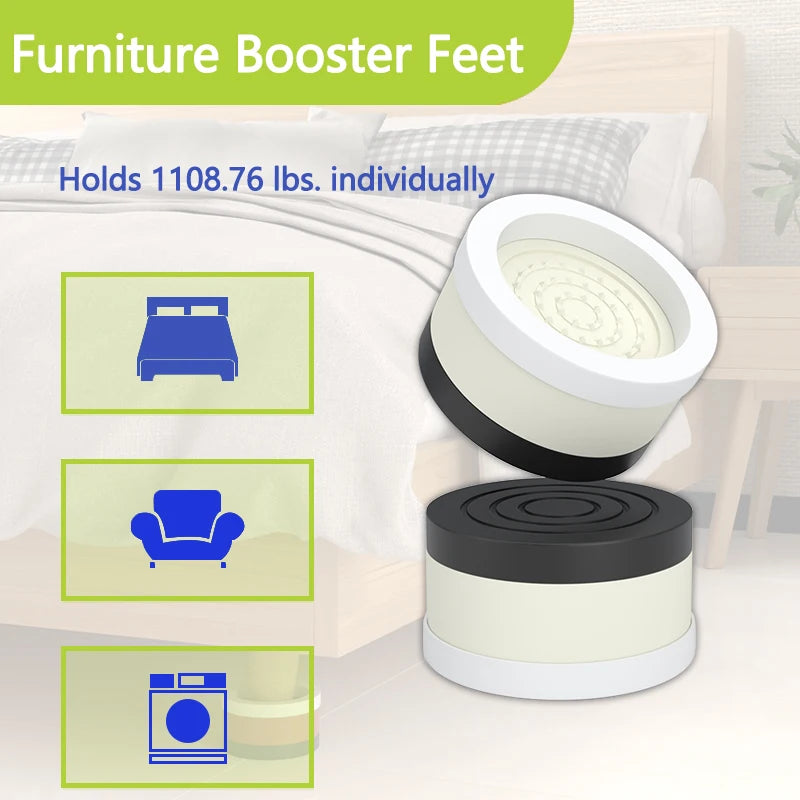 Stackable Furniture Heightening Foot Pads: Table Leg Pads, Coffee Table & Cabinet Base Risers, Bed Leg Heightening Pads